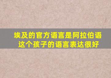 埃及的官方语言是阿拉伯语 这个孩子的语言表达很好